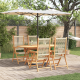 Sonata H 5 части градински комплект за хранене в бежово от солидно акациево дърво и полиратан
