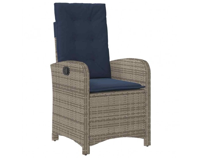 Sonata H 5-частен комплект градинска маса с възглавници - Сив полиротан