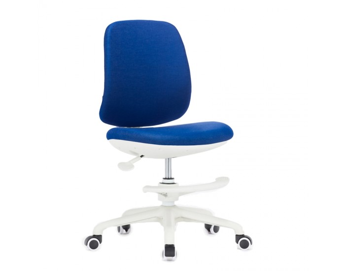 Детски стол RFG Candy Foot White, дамаска, синя седалка, синя облегалка