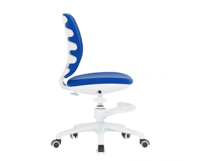 Детски стол RFG Candy Foot White, дамаска, синя седалка, синя облегалка