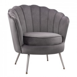 Кресло Мебели Богдан модел  Shell silver velvet - Трапезни столове