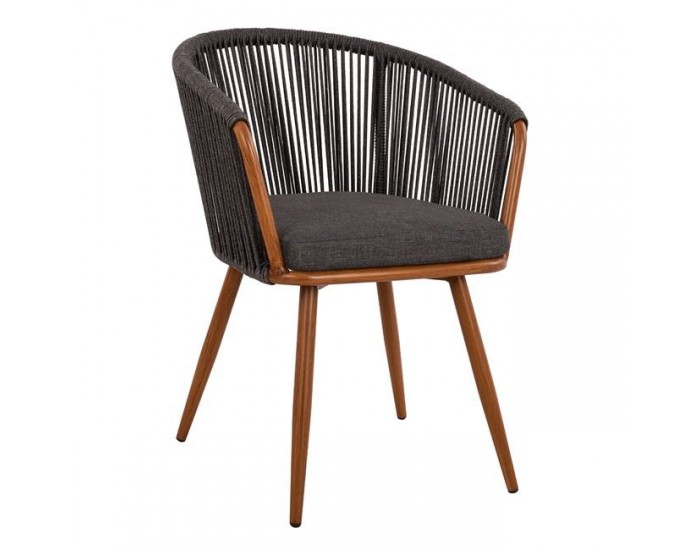 Стол със сиви въжета Мебели Богдан модел Bambu La