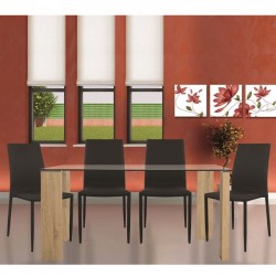 Сет маса Morgan 140х80 см и 4 стола Teta - black Мебели Богдан - Комплекти маси и столове