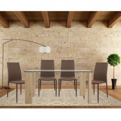 Сет маса Morgan 140х80 см и 4 стола Teta - coffee Мебели Богдан - Комплекти маси и столове