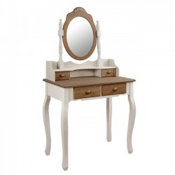 Тоалетка с огледало Мебели Богдан модел Melodi - екрю-кафе - Спалня