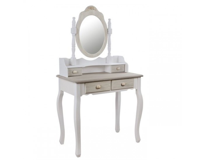 Тоалетка с огледало Мебели Богдан модел Melodi  white - grey