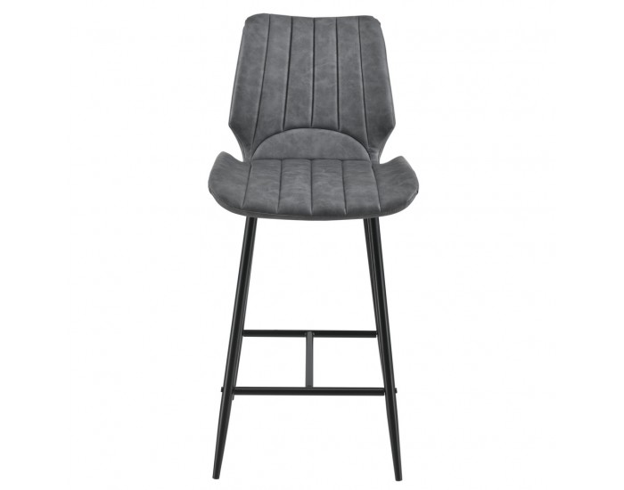 Комплект от 2 броя бар стола  Planica 102,5x46,5x51 cm, Тъмносив, изкуствена кожа -