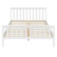 Легло от борово дърво с подматрачна решетка и матрак, 140х200, Бяло -