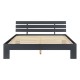 Двойно легло от борово дърво с матрак и подматрачна решетка, Тъмносиво, 140х200cm -