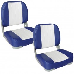 Комплект от 2 седалки за капитанско място на моторна лодка/яхта, Синя/Бяла - Sonata G
