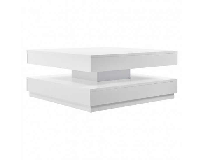 Масичка за кафе 76 x 76 x 38 cm, Бяла -