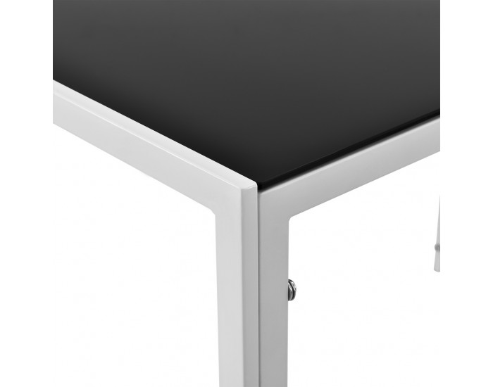 Комплект стъклена маса 105 x 60 cm с  4 стола, Бял/Черен Porvoo -