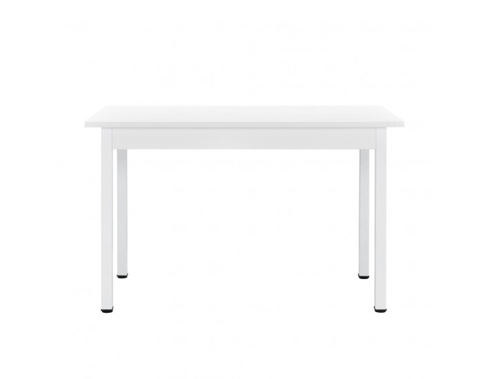 Комплект за трапезария маса и 4 стола,120cm x 60cm x 75cm, Бял/Черен -