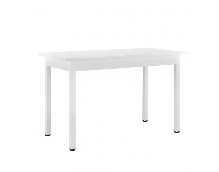 Комплект  маса с 4 тапицирани с еко кожа стола Turku 120 x 60 cm, Бял -