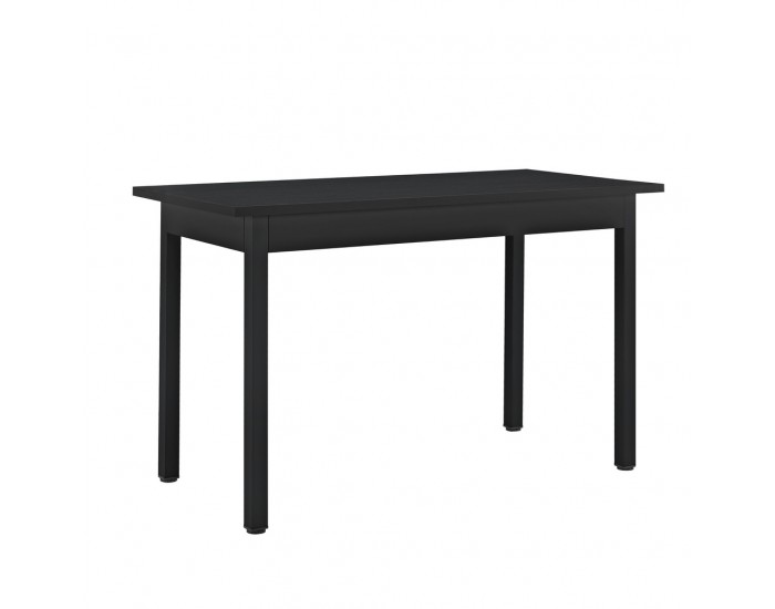 Комплект  маса с 4 тапицирани с еко кожа стола Turku 120 x 60 cm, Черен -