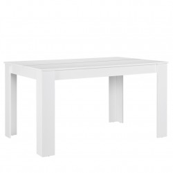 Елегантна маса за хранене - 140 x 90 см - Бяла - Трапезни маси