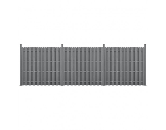 Ограда от WPC панели 185 cm x 562 cm Сива -