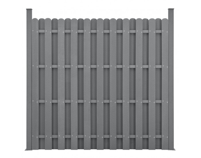 Ограда от WPC панели 185 cm x 376 cm Сива -