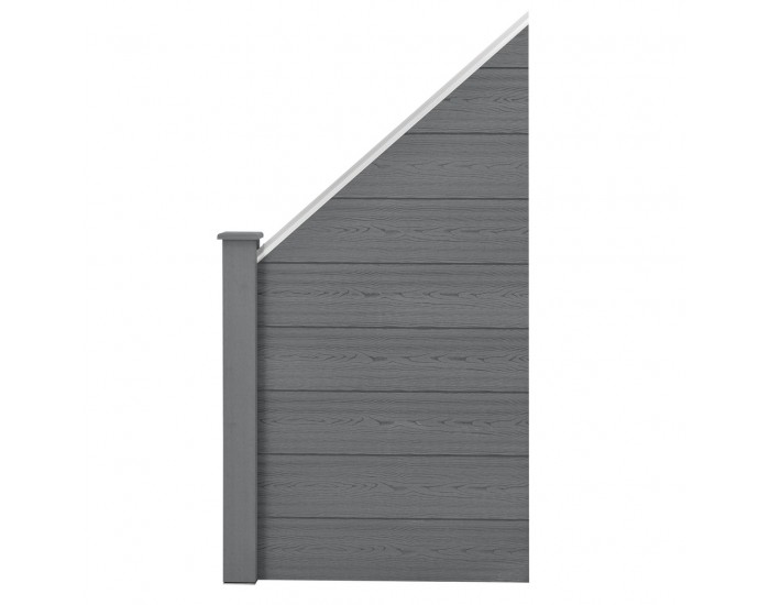 Ограда, комплект от 9 броя плоскости с 1 колона, 180 x 96 cm, Сива -