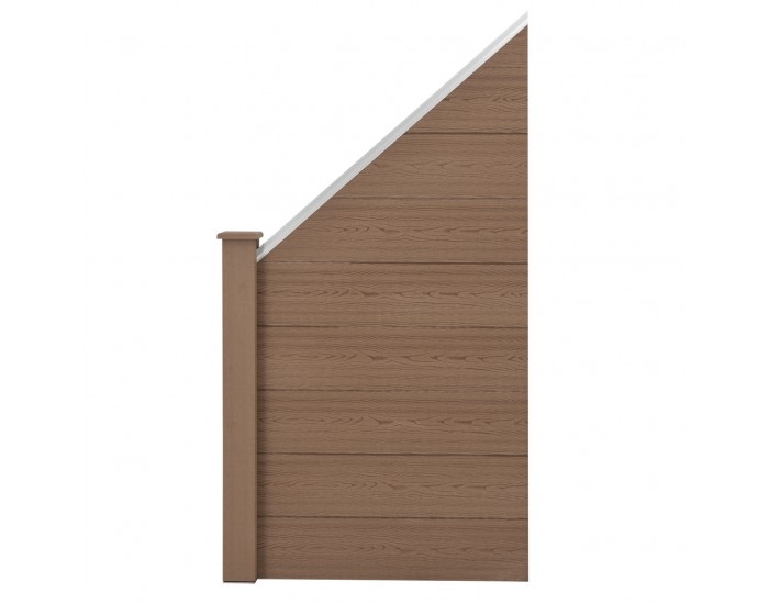 Ограда, комплект от 9 броя плоскости с 1 колона, 180 x 96 cm, Кафява -