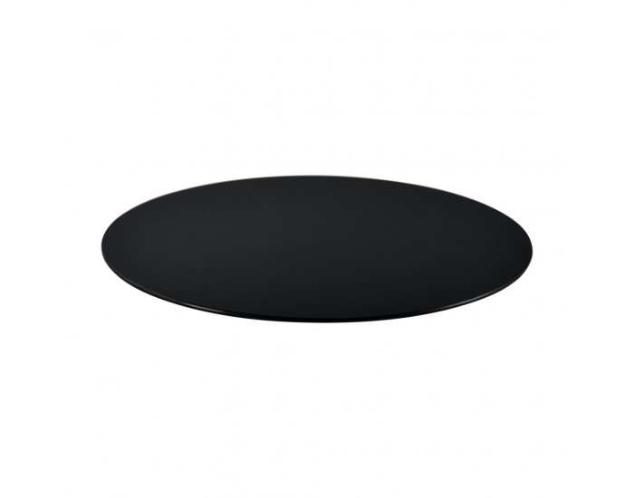 Стъклен плот за маса, камина, защитно стъкло,  Ø 900 x 6 mm, Черен -