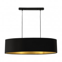 Декоративен пендел 2 x E27, Черен, Текстил 132 cm - Лампи за таван