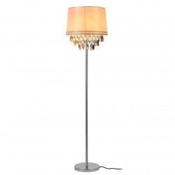 Елегантна интериорна лампа със стойка Royality 1 x E27 - 60W -Бял / Хром - Настолни лампи