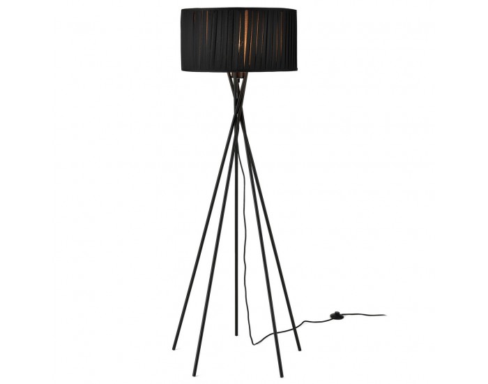 Елегантна интериорна лампа със стойка Black Mikado 1 x E27 - 60W -Черна - Елегантна интериорна лампа със стойка Black Mikado 1 x E27 - 60W -Черна -
