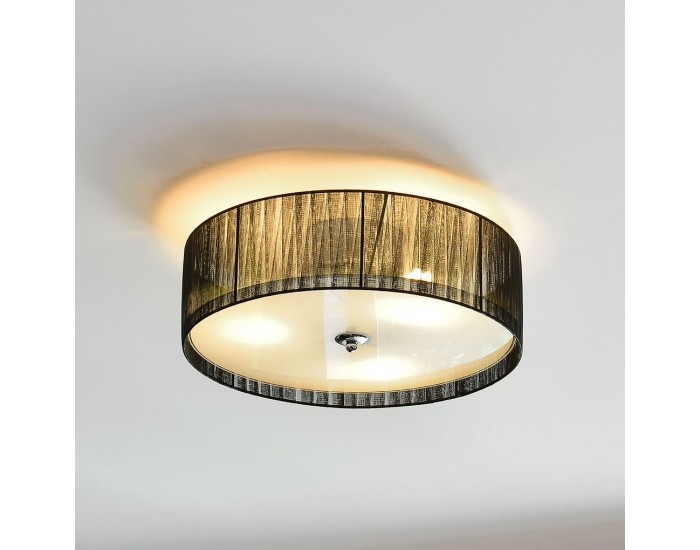 [lux.pro] Плафониера Helena 12 x Ø 40 cm, Черна, Текстил -