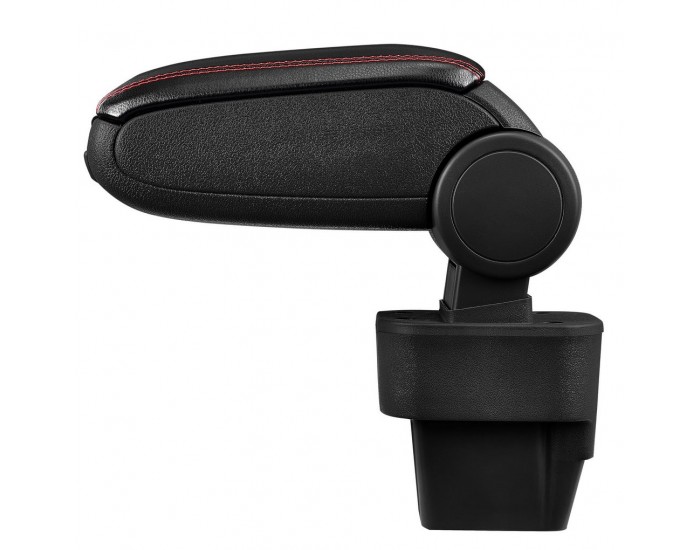 Подлакътник  Opel Astra H 2004–2011 с контейнер за съхранение, Изкуствена кожа, Черен,червен шев -