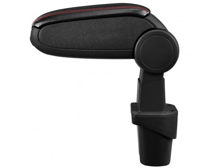 Подлакътник  VW Touran / VW Caddy (2K)  с контейнер за съхранение, Изкуствена кожа/Черен,червен шев - Подлакътник  VW Touran / VW Caddy (2K)  с контейнер за съхранение, Изкуствена кожа/Черен,червен шев -