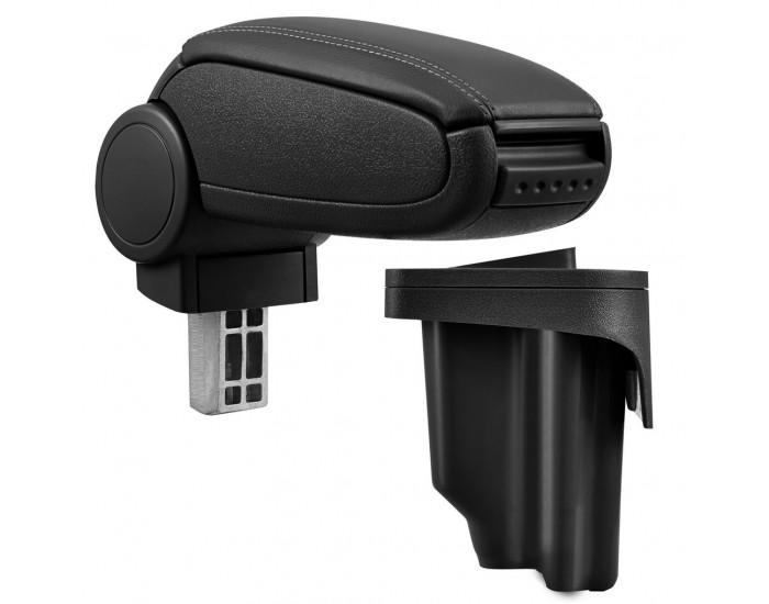 Подлакътник  BMW E46  с контейнер за съхранение, Изкуствена кожа, Черен -