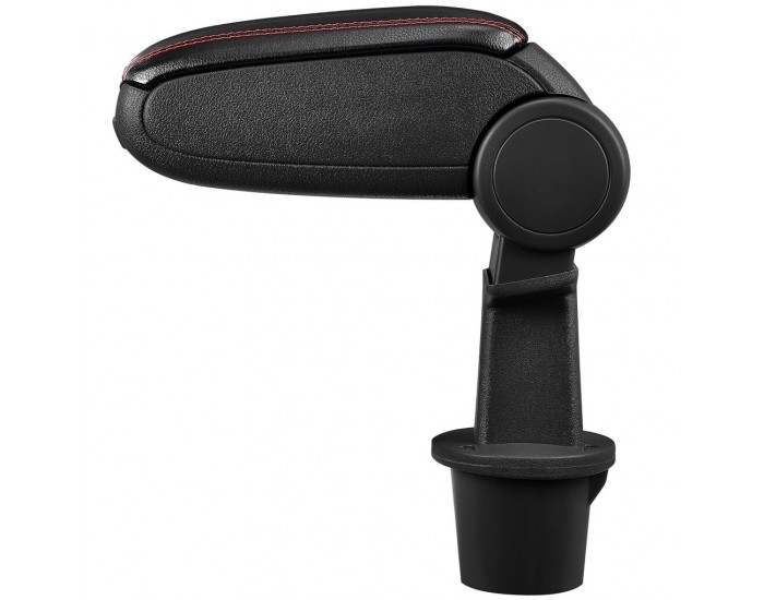 Подлакътник Dacia Duster  с контейнер за съхранение, Изкуствена кожа, Черен, червен шев -