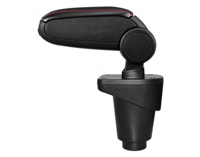 Подлакътник Fiat 500L  с контейнер за съхранение, Изкуствена кожа, Черен, червен шев - Подлакътник Fiat 500L  с контейнер за съхранение, Изкуствена кожа, Черен, червен шев -