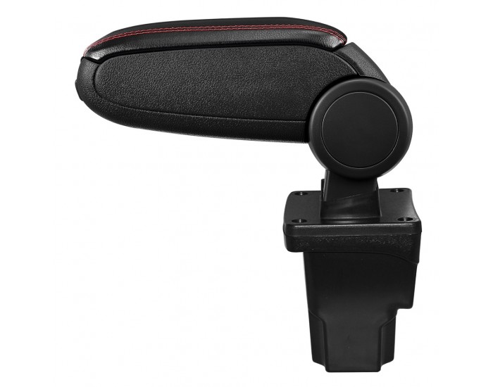 Подлакътник Seat Leon III (Тип: 5F) с контейнер за съхранение, Изкуствена кожа, Черен, червен шев - Подлакътник Seat Leon III (Тип: 5F) с контейнер за съхранение, Изкуствена кожа, Черен, червен шев -