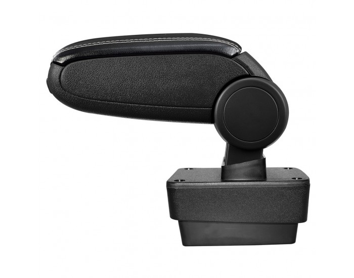 Подлакътник Škoda Fabia III  (NJ)  с контейнер за съхранение, Изкуствена кожа/Черен, бял шев -