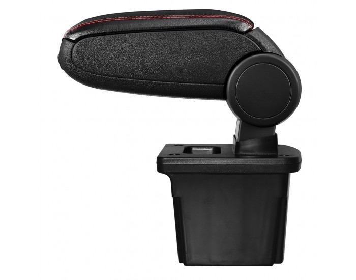 Подлакътник  Hyundai i30 (2007-2012) с контейнер за съхранение Черен/червен шев//Кожа -