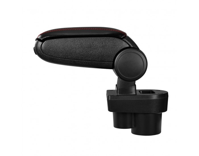 Подлакътник Škoda Rapid (тип: NH, от 2012) с контейнер за съхранение, Черен, червен шев - Подлакътник Škoda Rapid (тип: NH, от 2012) с контейнер за съхранение, Черен, червен шев -