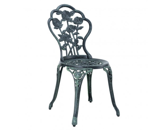 ГрадинскиКомплект маса с 2 стола , дизайн shabby chic Ø 60cm x 67 cm, ковано желязо, Зелен -