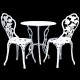 ГрадинскиКомплект маса с 2 стола , дизайн shabby chic Ø 60cm x 67 cm, ковано желязо, Бял -