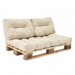 Комплект възглавници за интериорни мебели от палети,1 брой за сядане и 2 броя за облягане, Бежови - Градински Дивани и Пейки