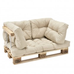 Комплект възглавници за интериорни мебели от палети ,1 брой за сядане и 4 броя за облягане, Бежови - Градински Дивани и Пейки
