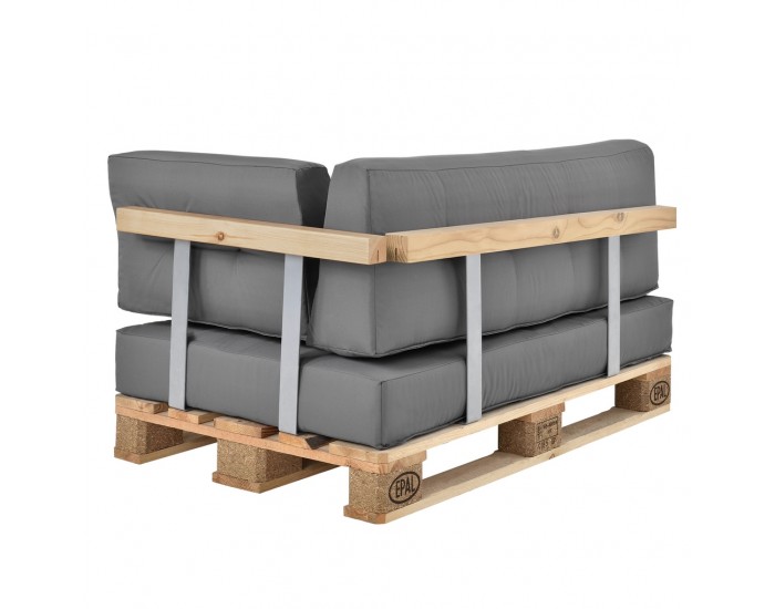 Възглавница за сядане за мебели от палети 120 x 80 x 15 cm, Сив -
