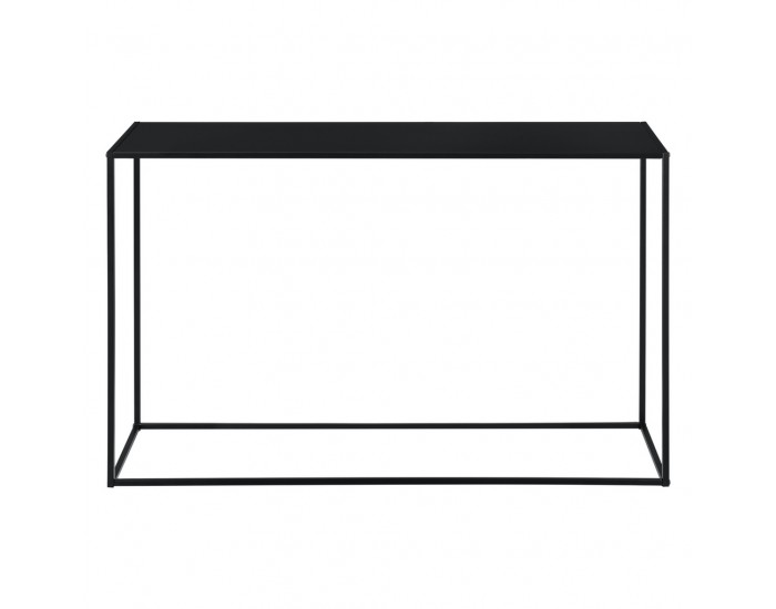 Конзолна маса 74cm x 115cm x 32cm, стабилна маса (годна и за стенен монтаж), Черна, матирано покритие -
