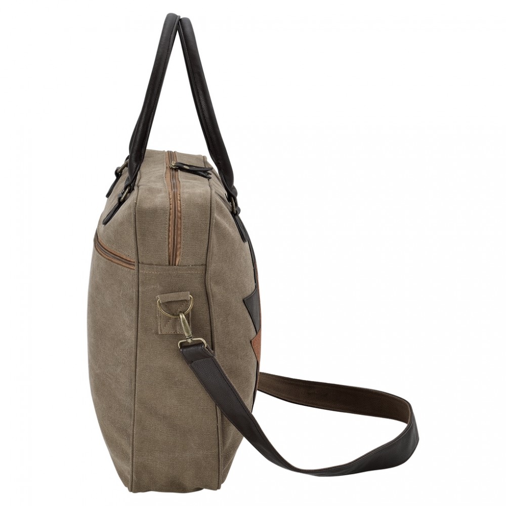 Дамска чанта от лен 40 x 40 x 10 см. сиво-кафява - от Богдан Мебел на