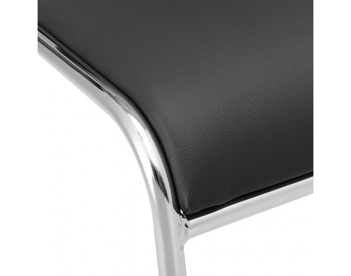 Комплект от 4 стола за офис / конференции 77 x 55 см - Еко кожа -  Черен -