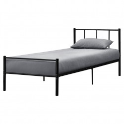 Метално легло  Черно, синтерезирана стомана, 200cm x 90cm - Легла