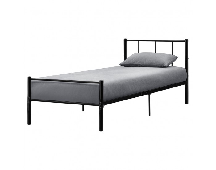Метално легло  Черно, синтерезирана стомана, 200cm x 90cm -