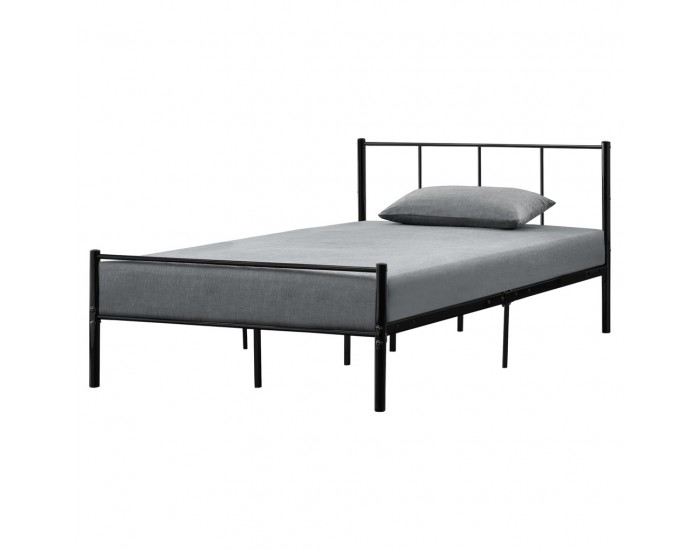 Метално легло  Черно, синтерезирана стомана, 200cm x 120cm -