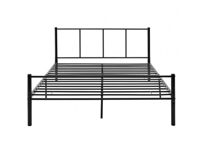 Метално легло с матрак от студена пяна Черно, 140х200 -